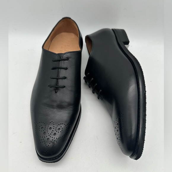 DAPPER SHOES CO. Handcrafted Genuine Leather Men's Black Oxford Leather Sz 9.5 - Picture 5 of 9